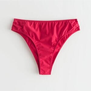 & Other Stories High Cut Red Bikini Briefs Bottoms Size 4
